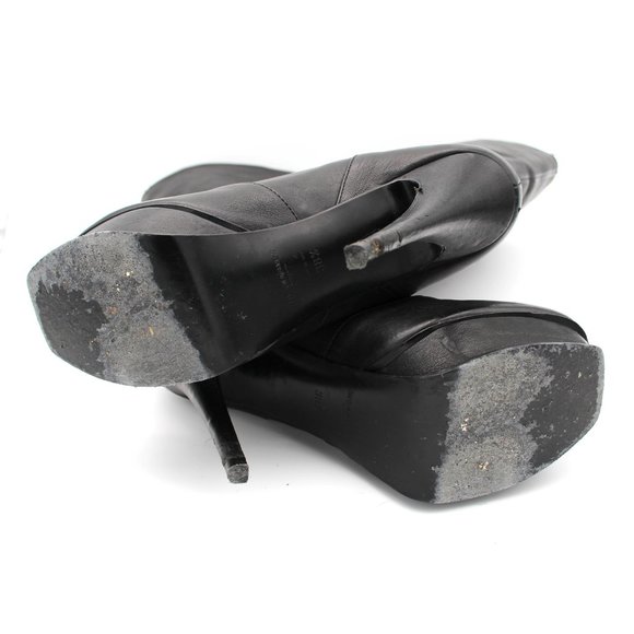 Yves Saint Laurent Black Heeled Boots - Picture 6 of 6
